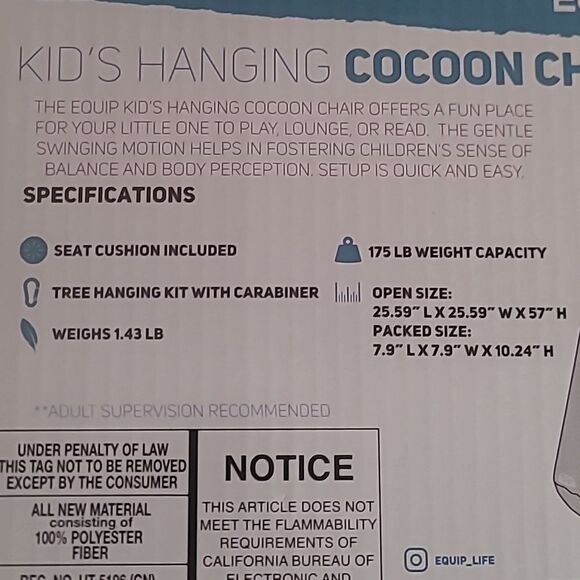 Hanging cocoon chair  - Picture 2 of 4